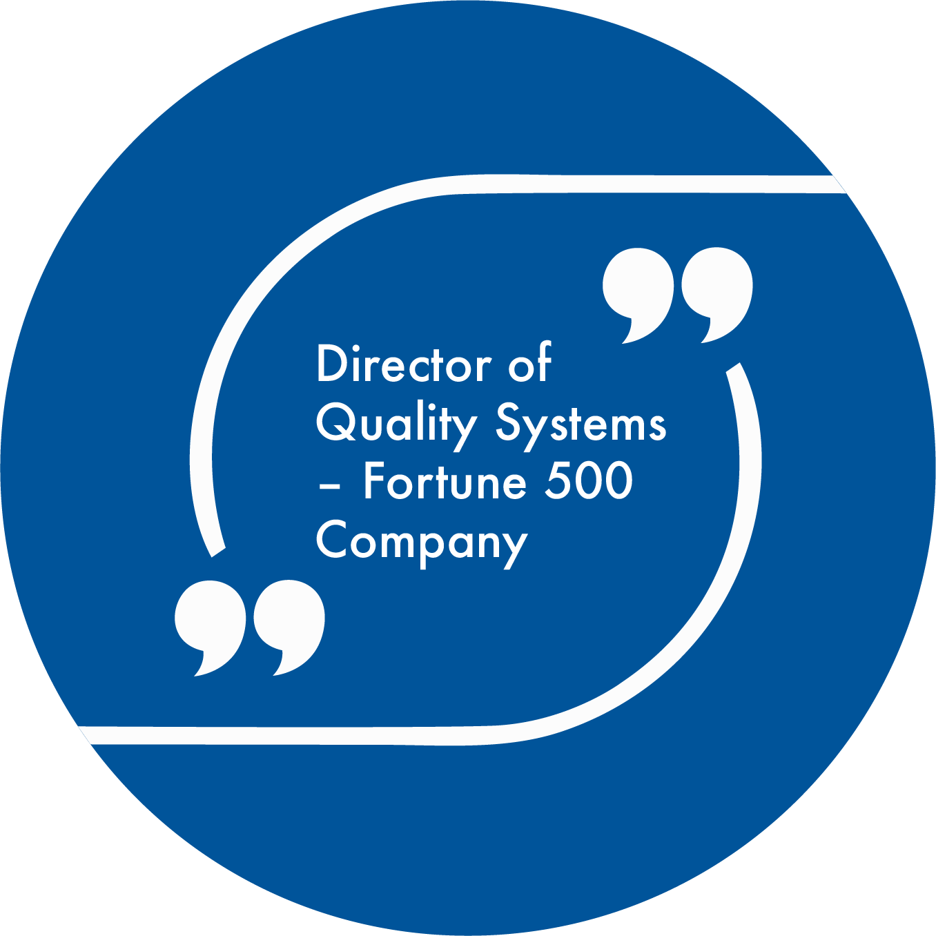 director of quality systems fortune 500 company quote