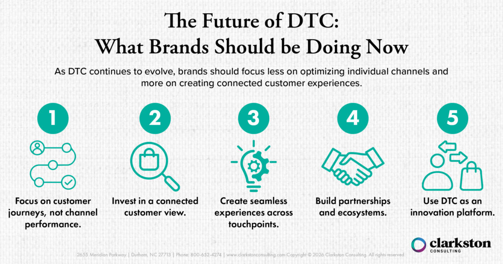 What is "The Future of DTC"? We're outlining what brands should be doing now. As DTC continues to evolve, brands should focus less on optimizing individual channels and more on creating connected customer experiences.